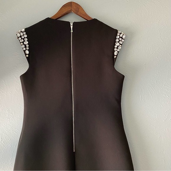 Elegant Kate Spade Embellished Rhinestone Black Midi Cocktail Dress Size 6 - Picture 4 of 13